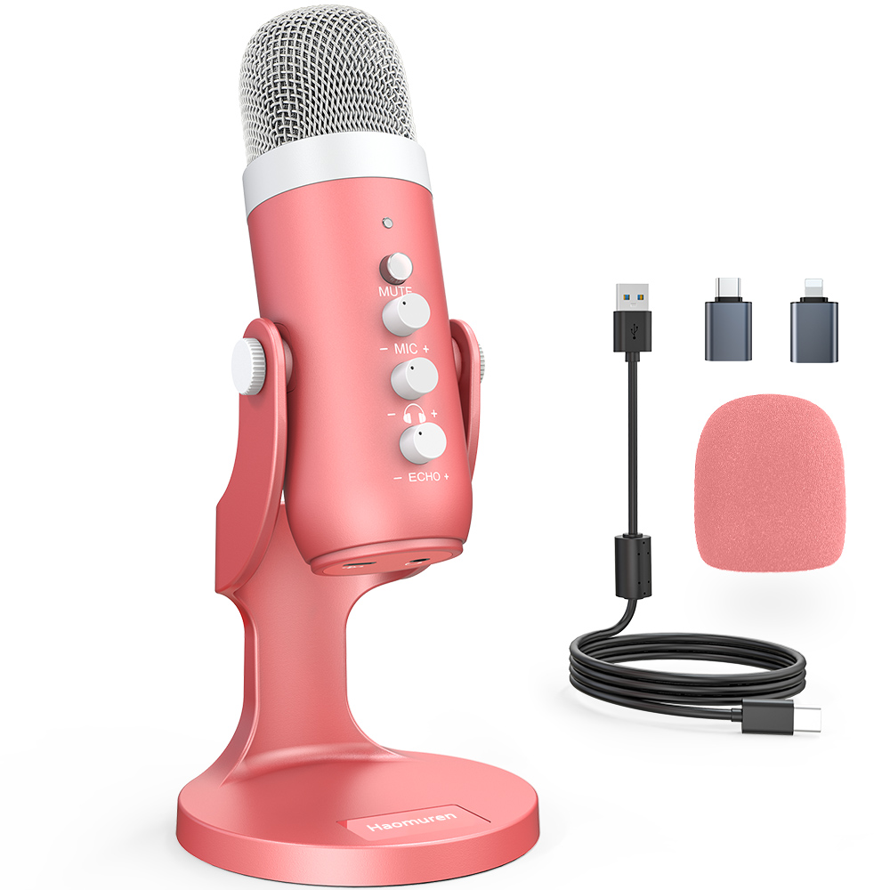 Haomuren USB Condenser Microph - огляд і ціна Pc Gaming Pink