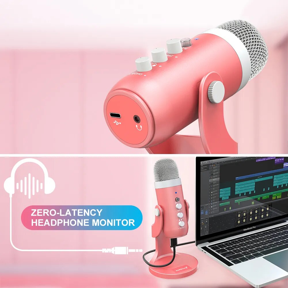 Haomuren USB Condenser Microph - огляд і ціна Pc Gaming Pink