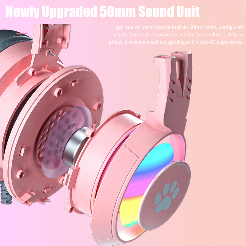 Cute Cat Ear Gaming Headphones - огляд і ціна Pc Gaming Pink