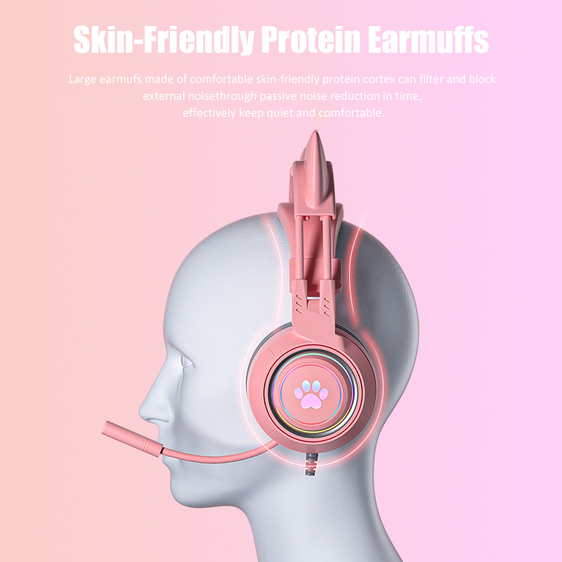 Cute Cat Ear Gaming Headphones - огляд і ціна Pc Gaming Pink