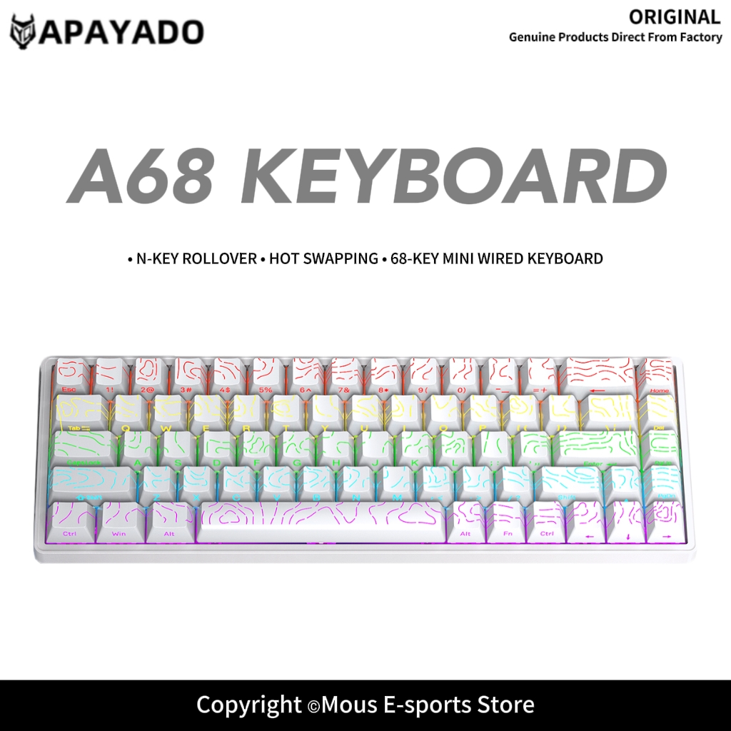 APAYADO A68 Wired Mechanical K - огляд і ціна Pc Gaming Pink