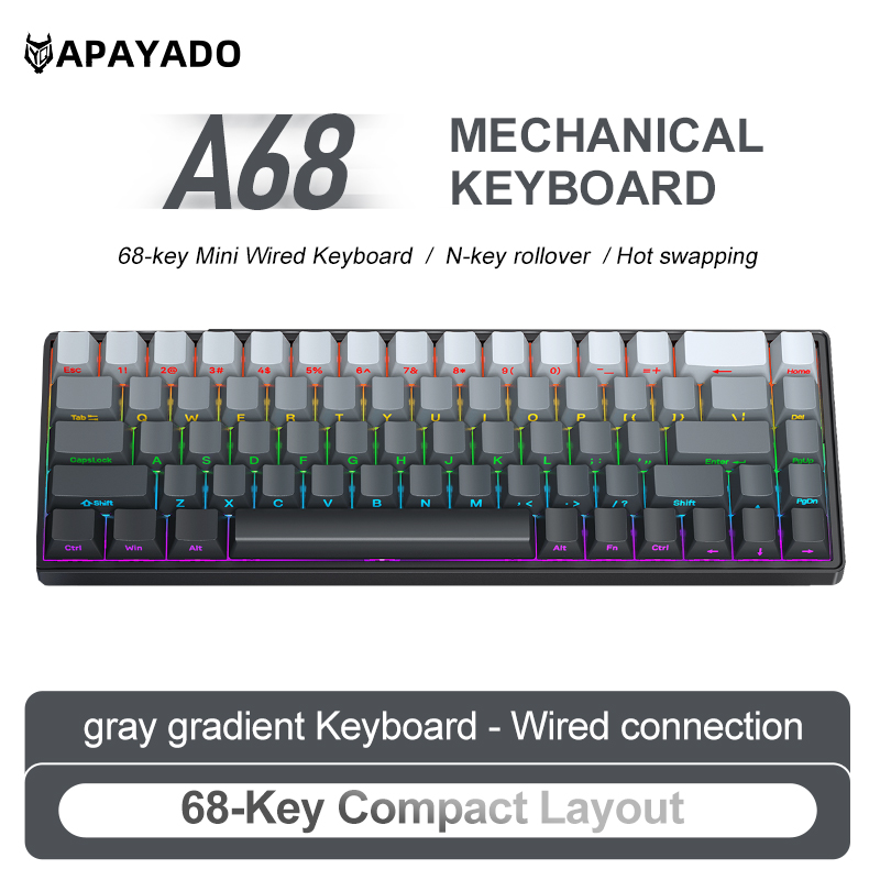 APAYADO A68 Wired Mechanical K - огляд і ціна Pc Gaming Pink